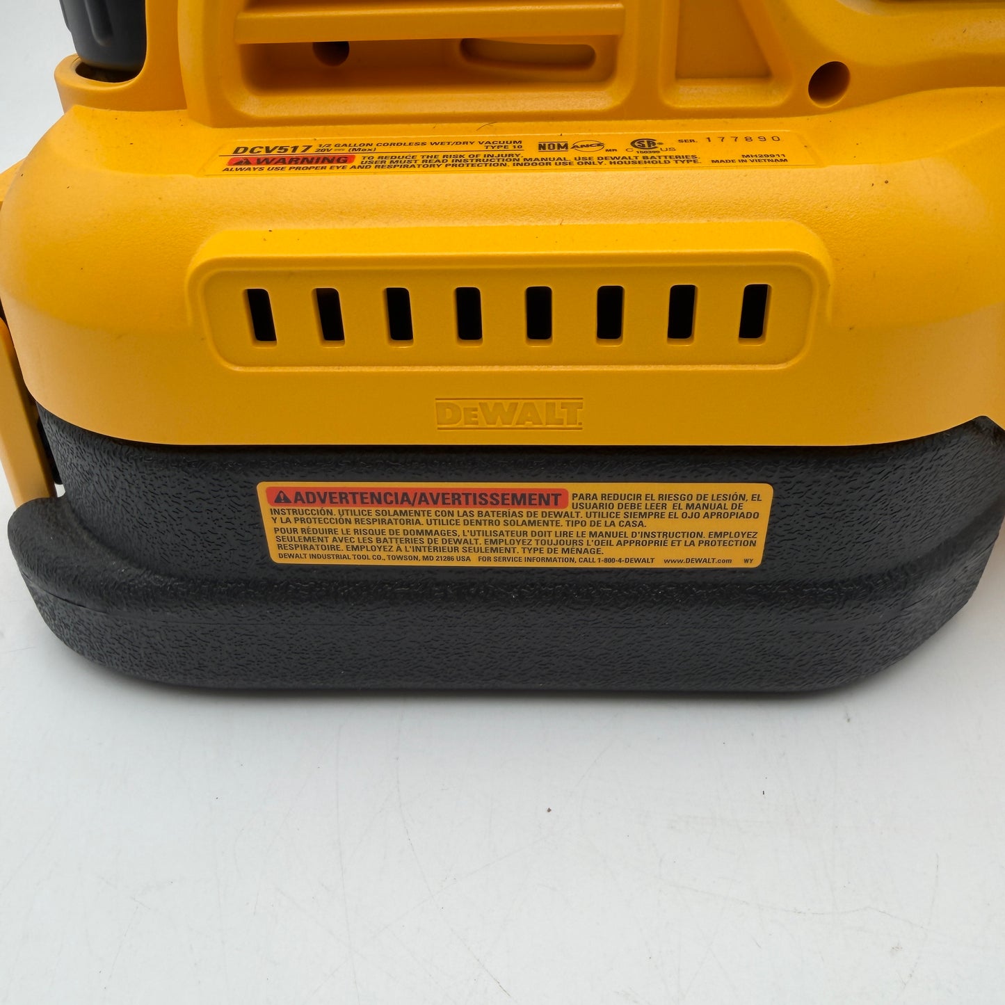 DeWalt DCV517 1/2 Gallon Cordless Wet/Dry Vacuum TOOL ONLY
