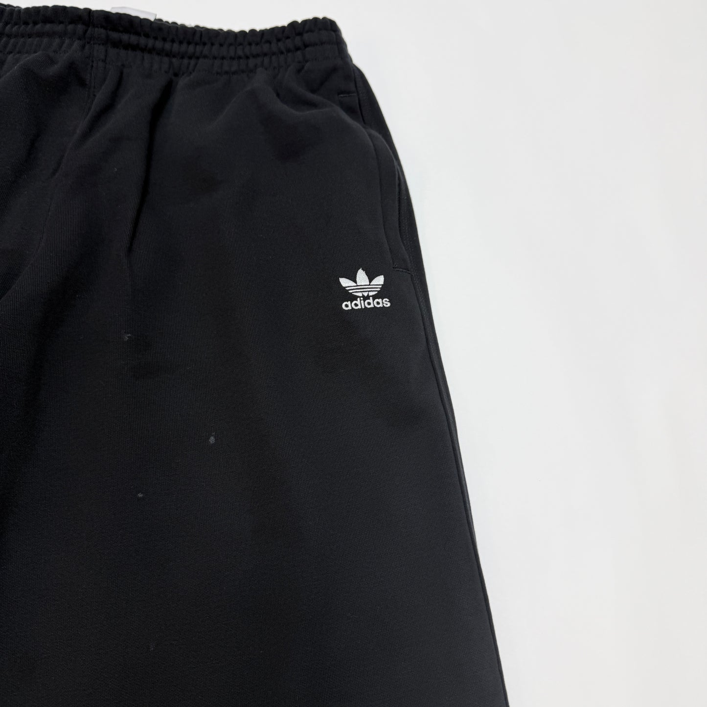 adidas Originals Men's Sweatpants Black Trefoil Logo Fleece Open Hem Size L
