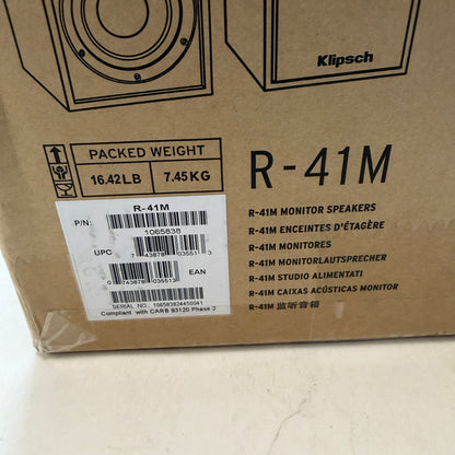 Klipsch Reference R-41M Bookshelf Home Speakers Black New In Box