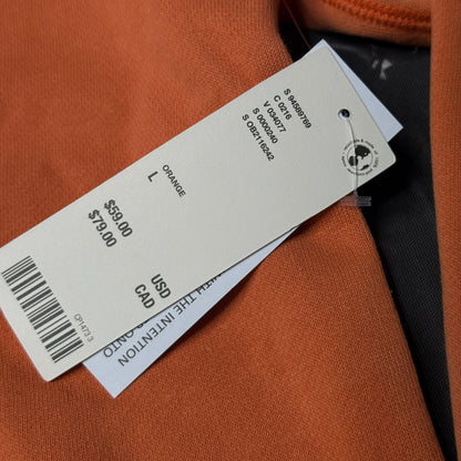 NWT BDG Bonfire Cropped Pullover Hoodie Sweatshirt Orange