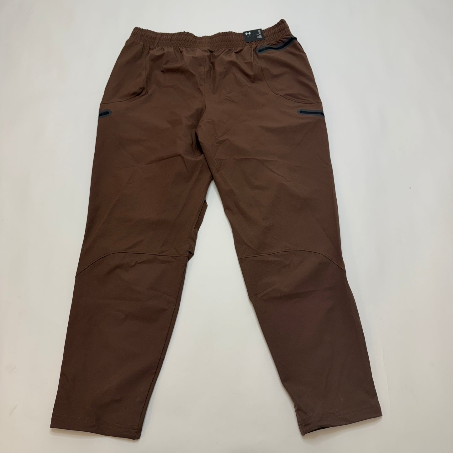 Under Armour Unstoppable Men's Cargo Pants XL Brown Loose Fit Zip Pocket Woven