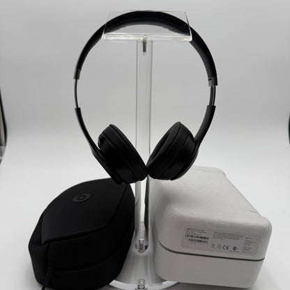 Beats Solo 4 Headphones Black Broken with Case For Parts or Repair