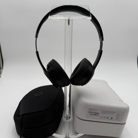 Beats Solo 4 Headphones Black Broken with Case For Parts or Repair