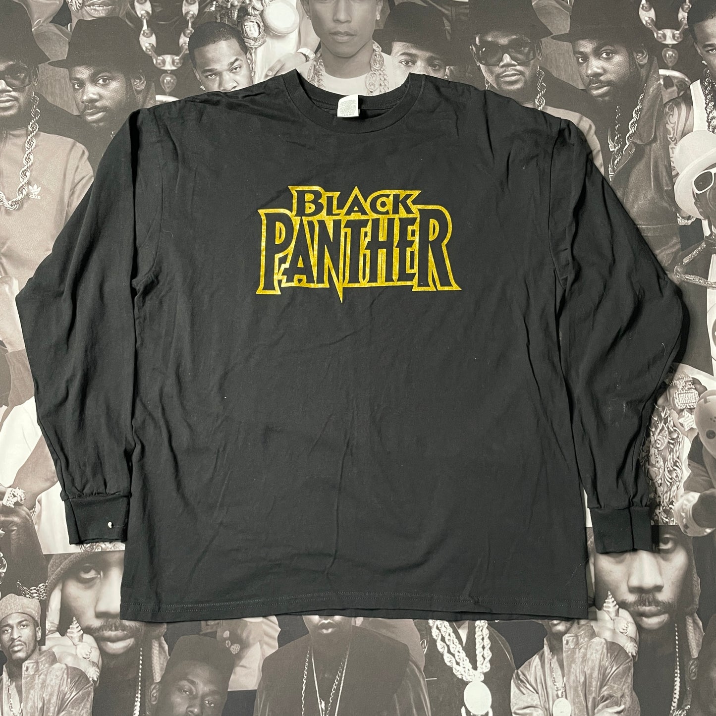Black Panther Promo Long Sleve Tee in Black Size XL