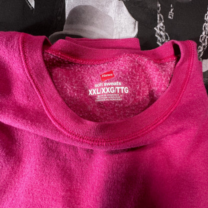 Blank Magenta Hanes Crewneck Sweatshirt Size XXL