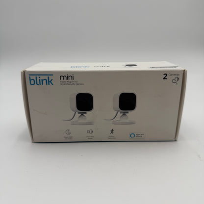 Blink Mini Indoor 1080p Wireless Security Camera White Used With Box