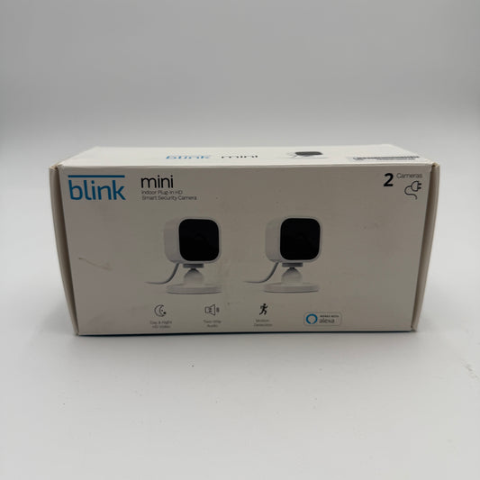 Blink Mini Indoor 1080p Wireless Security Camera White Used With Box