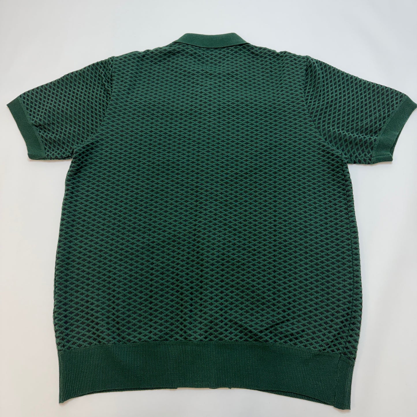 Buffalo David Bitton Knit Short Sleeve Button Down Shirt Green XL Used