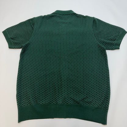 Buffalo David Bitton Knit Short Sleeve Button Down Shirt Green XL Used