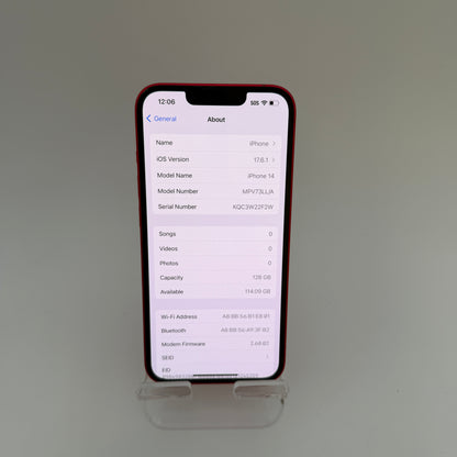 Apple iPhone 14 128GB Product Red AT&T Clean IMEI