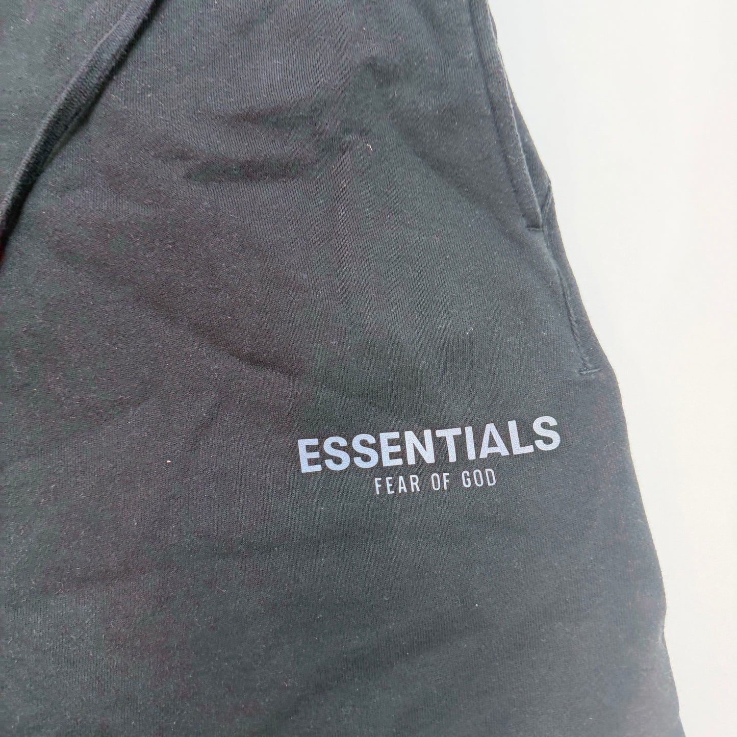 Fear of God Essentials Men's Black Fleece Logo Drawstring Sweat Shorts - Size L