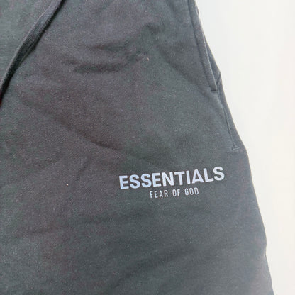 Fear of God Essentials Men's Black Fleece Logo Drawstring Sweat Shorts - Size L