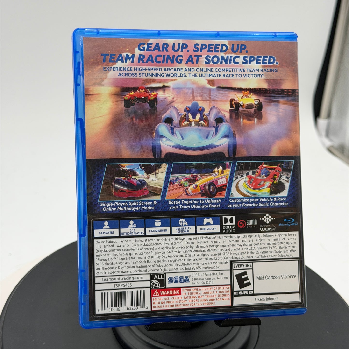 Team Sonic Racing for Playstation 4 PS4 Used With Box