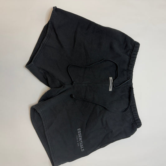 Fear of God Essentials Men's Black Fleece Logo Drawstring Sweat Shorts - Size L
