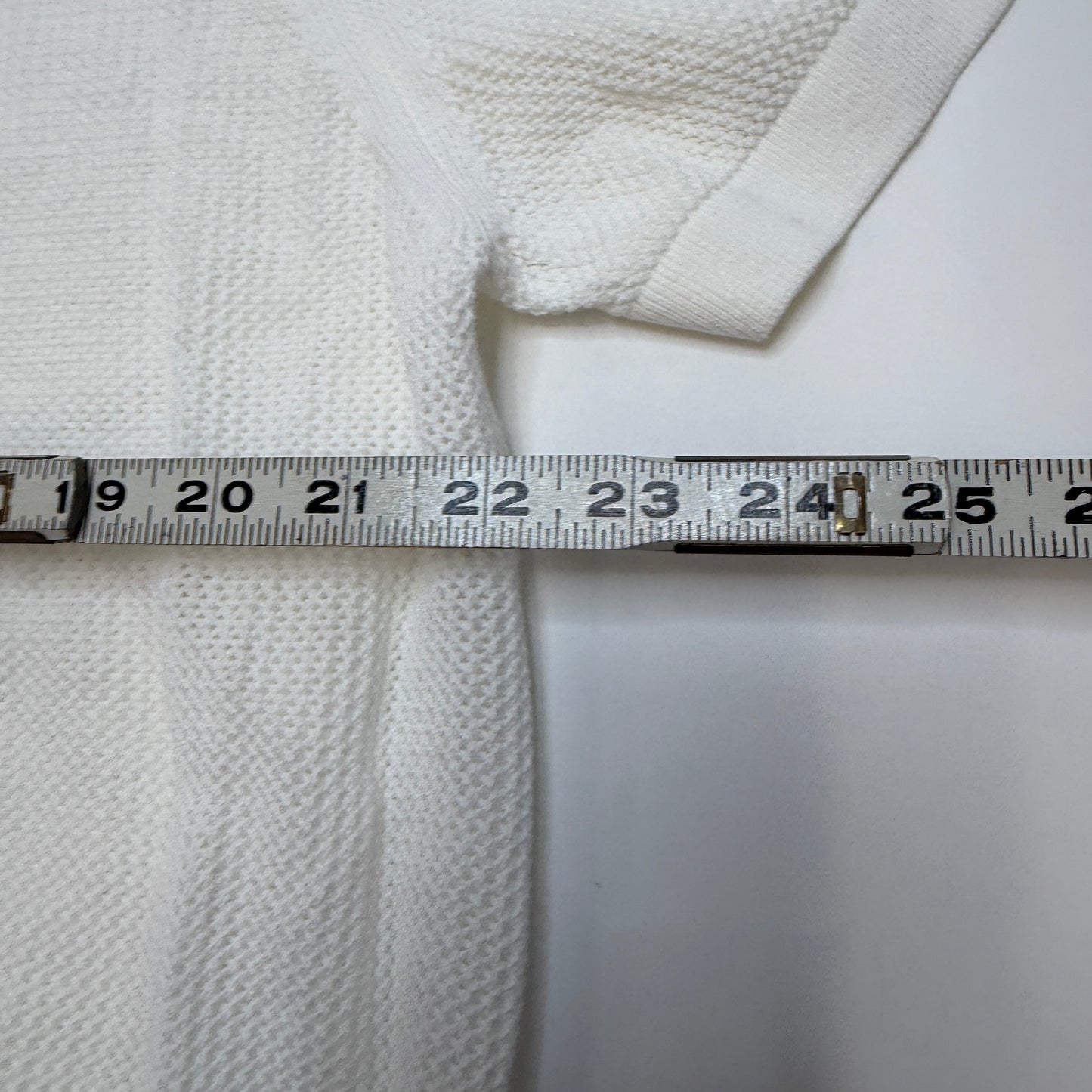 Onia Men's Open Knit Polo Shirt White XL Short Sleeve Button Front