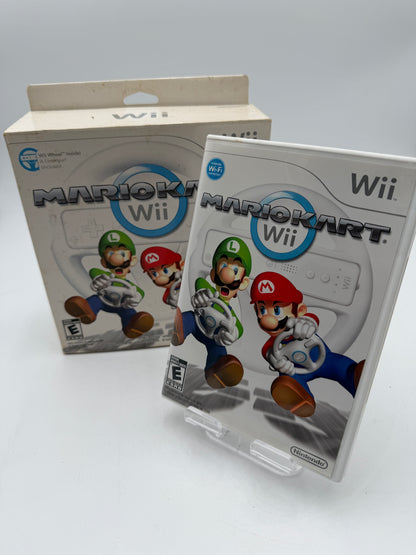 Wii Mario Kart Wii Used with Box and Racing Wheel Excellent Condition