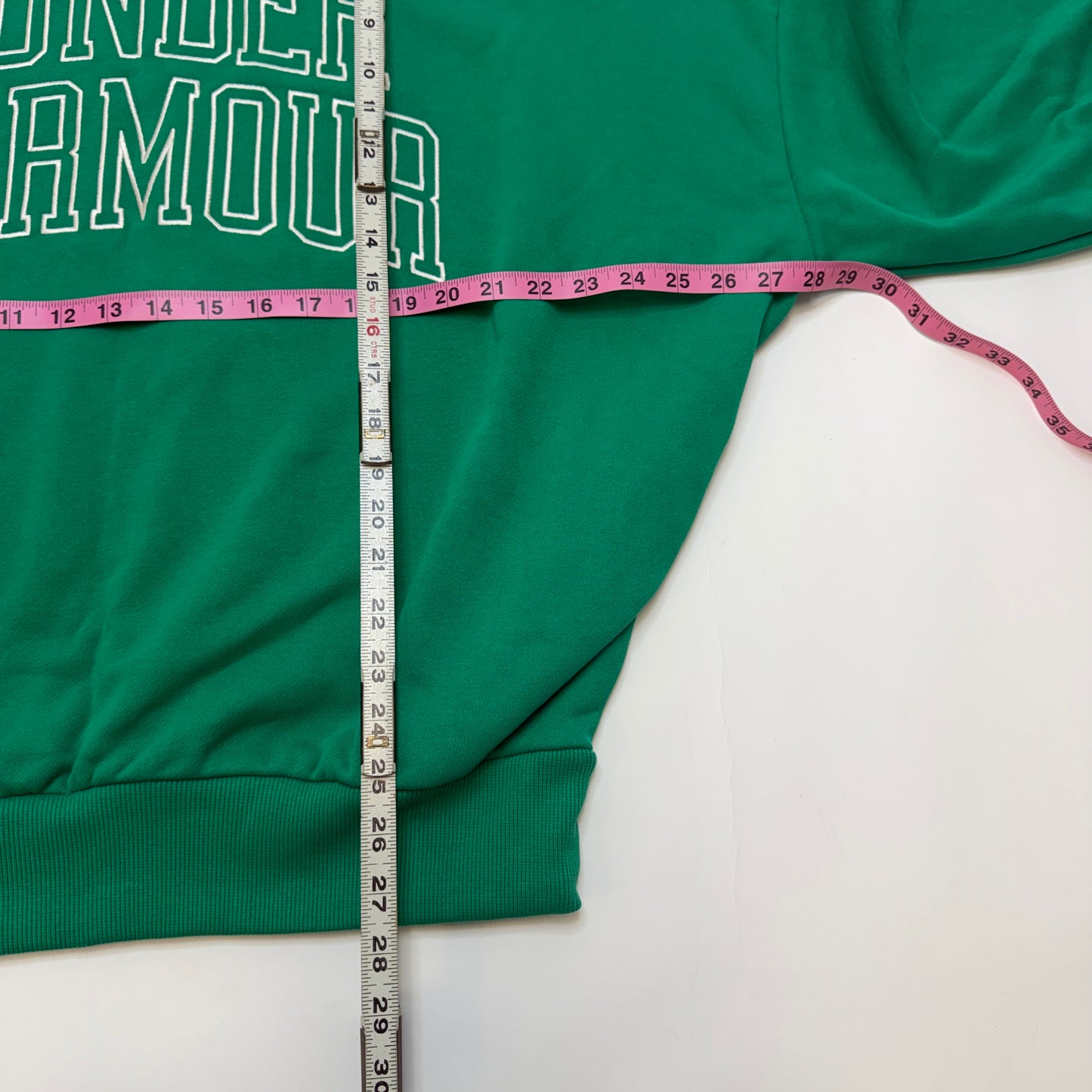 Under Armour Icon Men's Crewneck Sweatshirt - Size L, Green Oversized Terry Spell Out