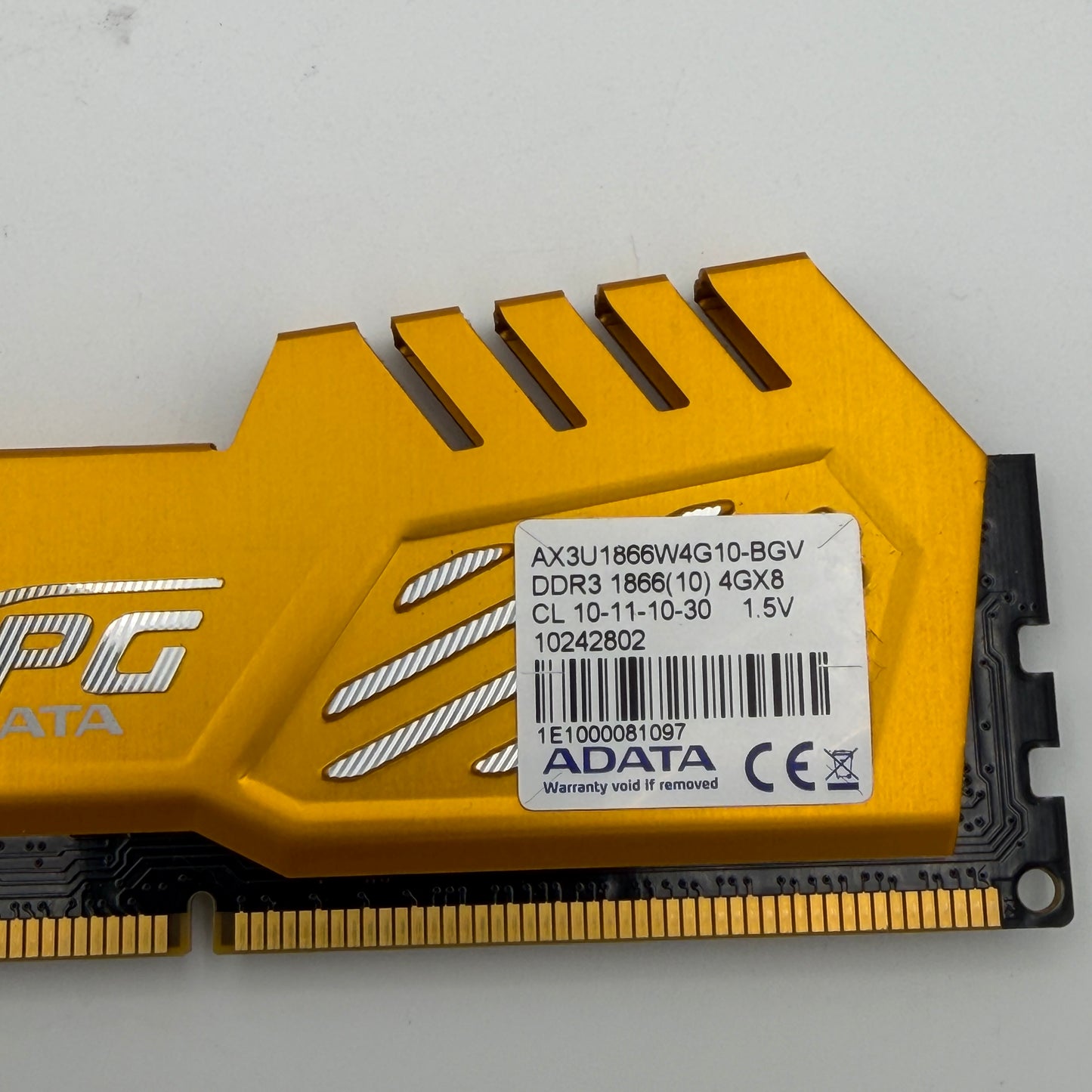 ADATA XPG 4GB DDR3 Desktop RAM PC3-1866 Gold