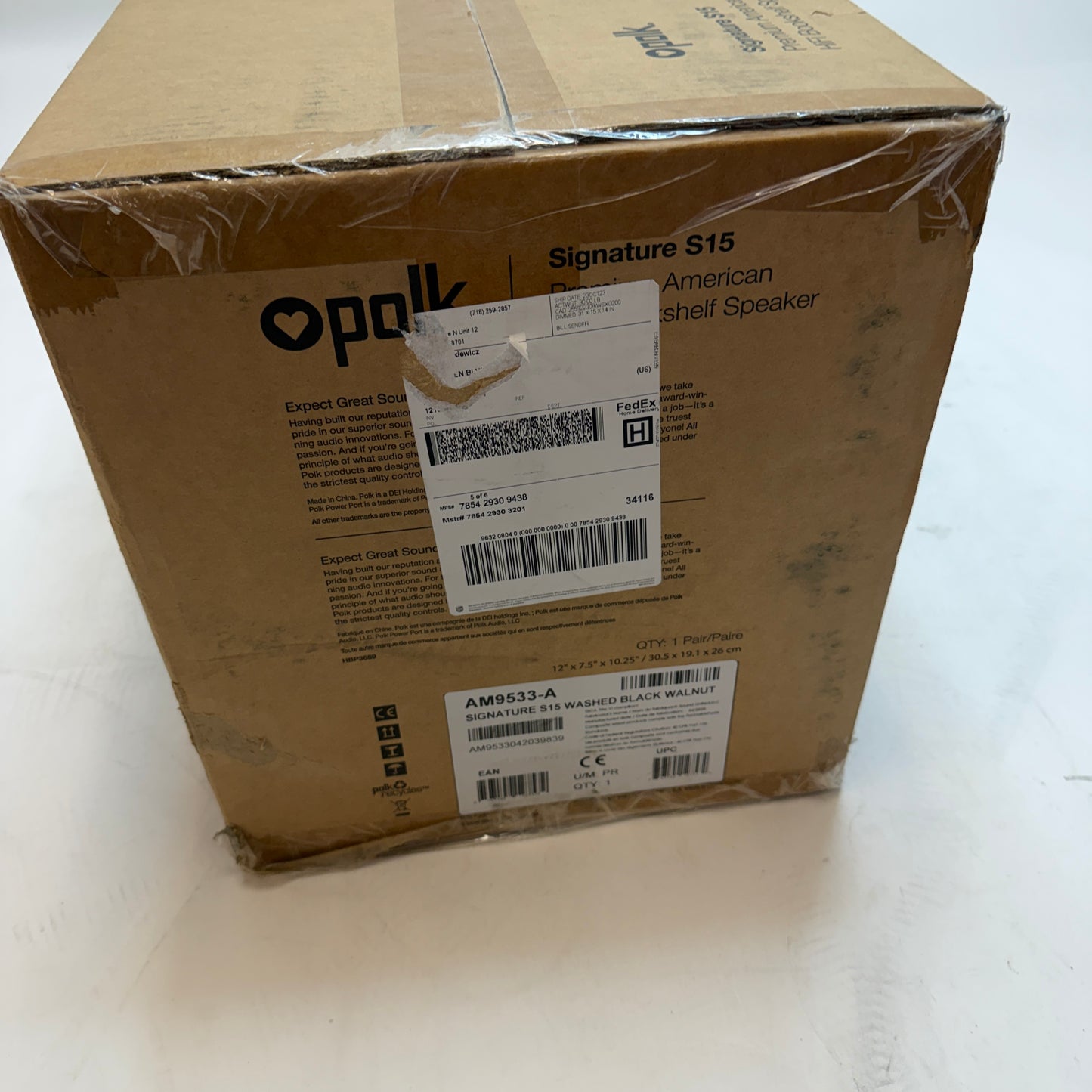 Polk Audio Signature S15 Bookshelf Speaker Washed Black Walnut New In Box