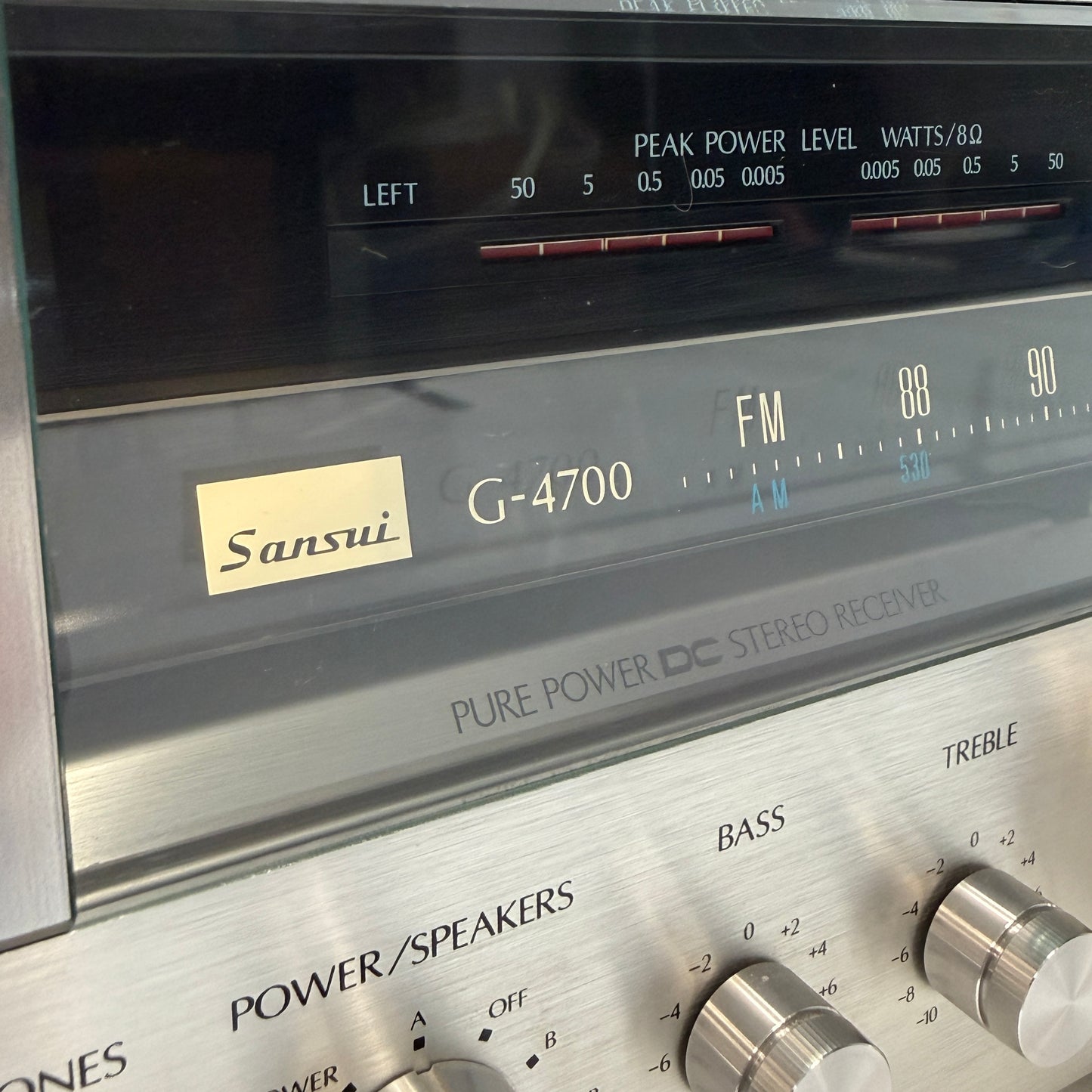 Sansui Vintage G-4700 AM/FM Pure Power DC Stereo Receiver Brown TESTED READ