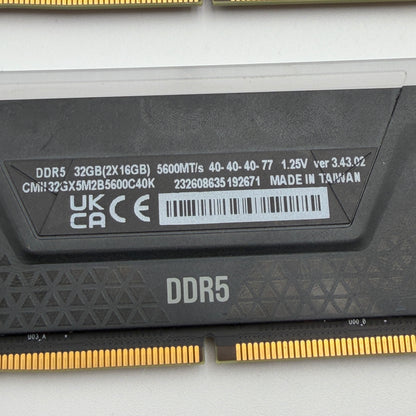 CORSAIR Vengeance DDR5 RGB 32GB 5600MHz - 6000MHz