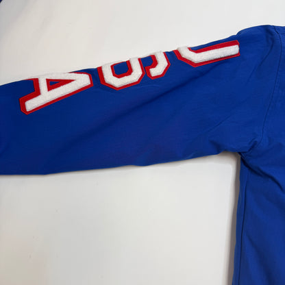 Under Armour Men's Royal Blue Bomber Jacket, Size L, Full Zip, Lined, Flag Patch