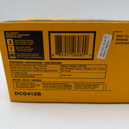 DeWalt DCG412B 4-1/2" (115 mm) Grinder Kit Tool Only NIB