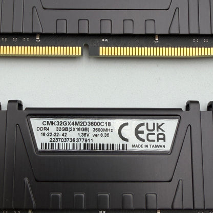 CORSAIR Vengeance LPX 64GB (4x16GB) 3600MHz DDR4 RAM - Black