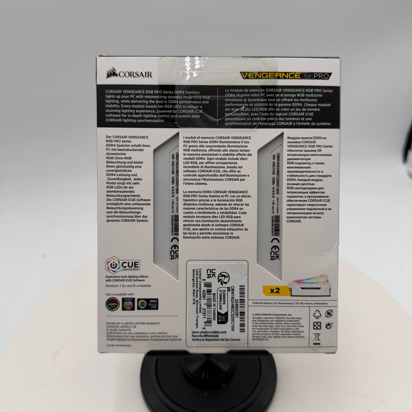 CORSAIR Vengeance RGB Pro 16GB (2x8GB) DDR4 3200MHz White New In Box