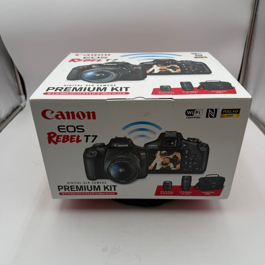 NEW Canon EOS Rebel T7 Digital Camera Premium Kit w/ Lenses and More Black