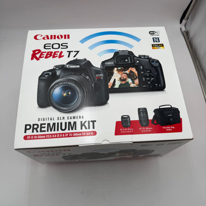 NEW Canon EOS Rebel T7 Digital Camera Premium Kit w/ Lenses and More Black