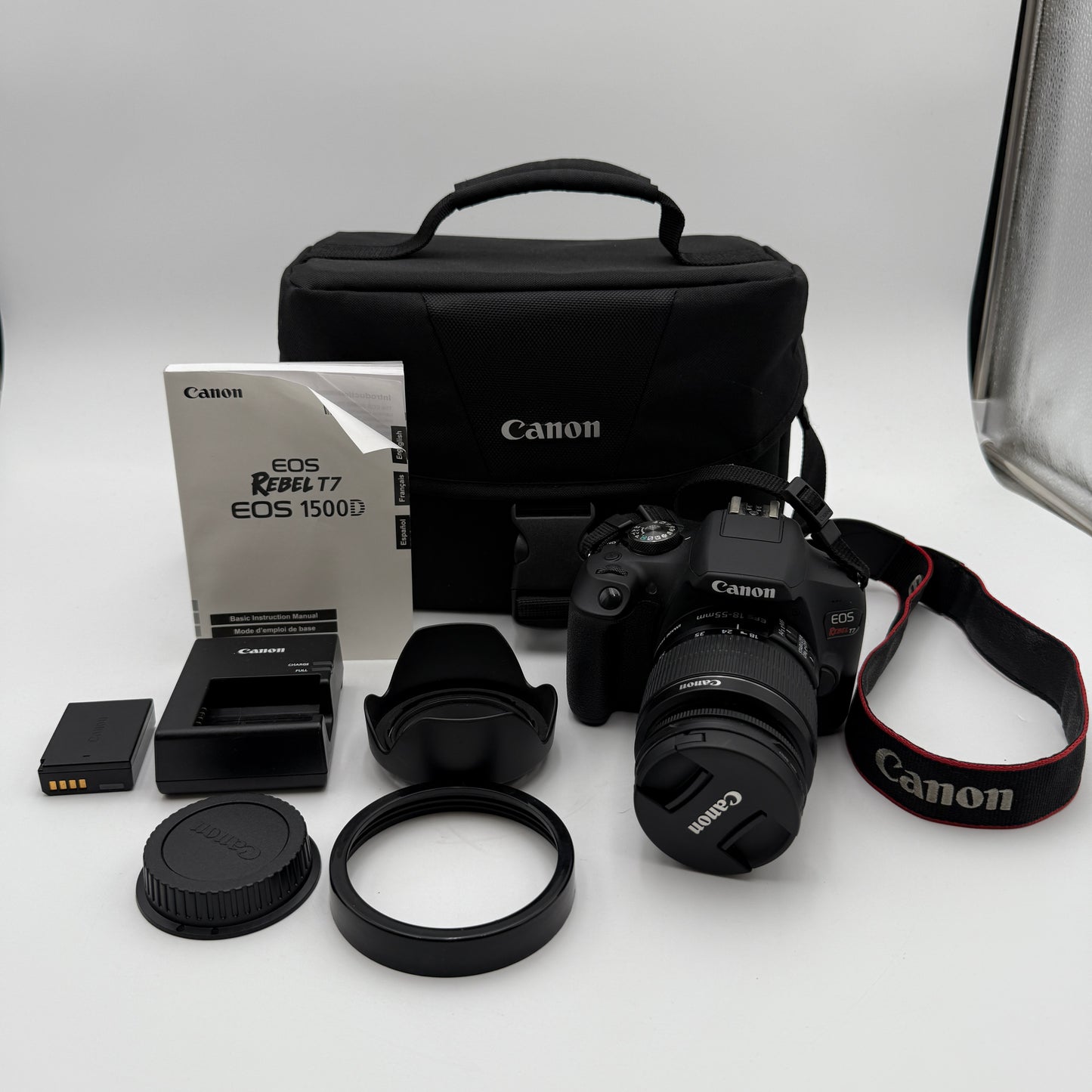Canon Rebel T7 EOS 1500D DSLR Camera Kit W/ 18-55mm Lens Carrying Case