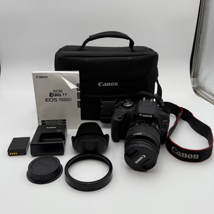 Canon Rebel T7 EOS 1500D DSLR Camera Kit W/ 18-55mm Lens Carrying Case