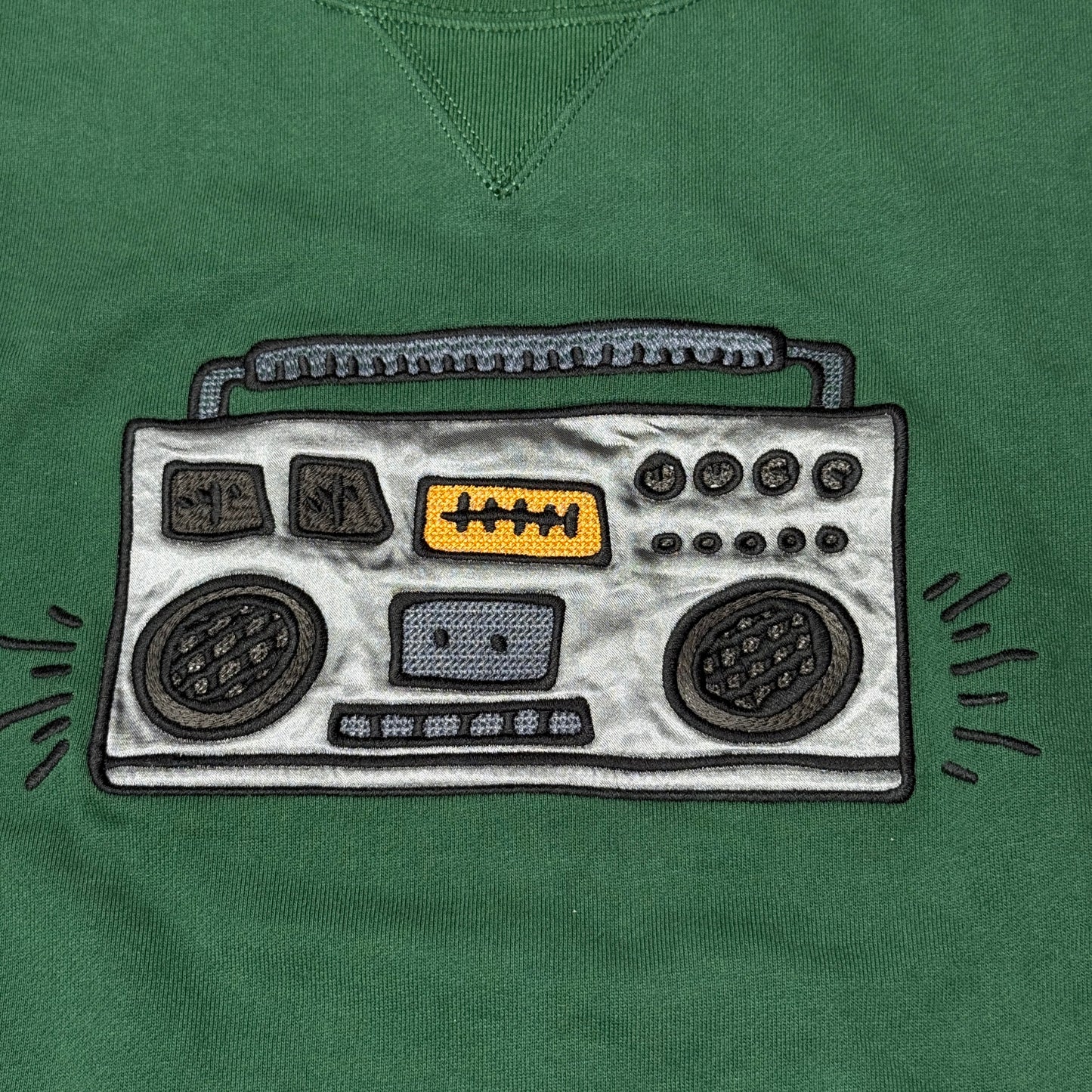 Coach X Keith Haring Boombox Embroidered Sweatshirt XL Green