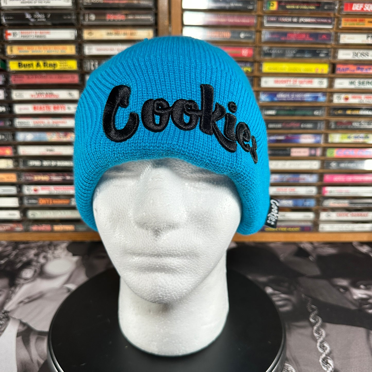Cookies Original Mint Embroidered Knit Beanie Blue/Black