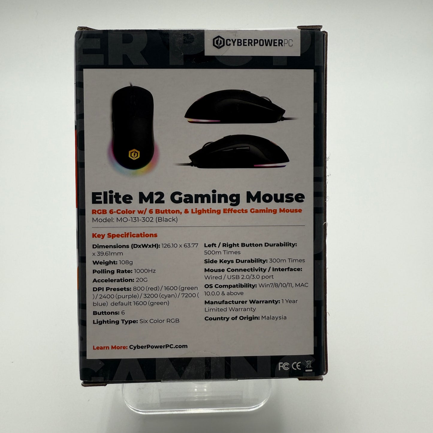 CyberPowerPC Elite M2 Gaming Mouse - New In Box - Free Shipping