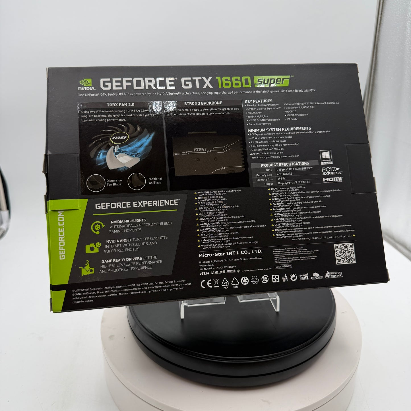 MSI GeForce RTX 1660 Super Ventus XS 6GB GDDR6 Graphics Card