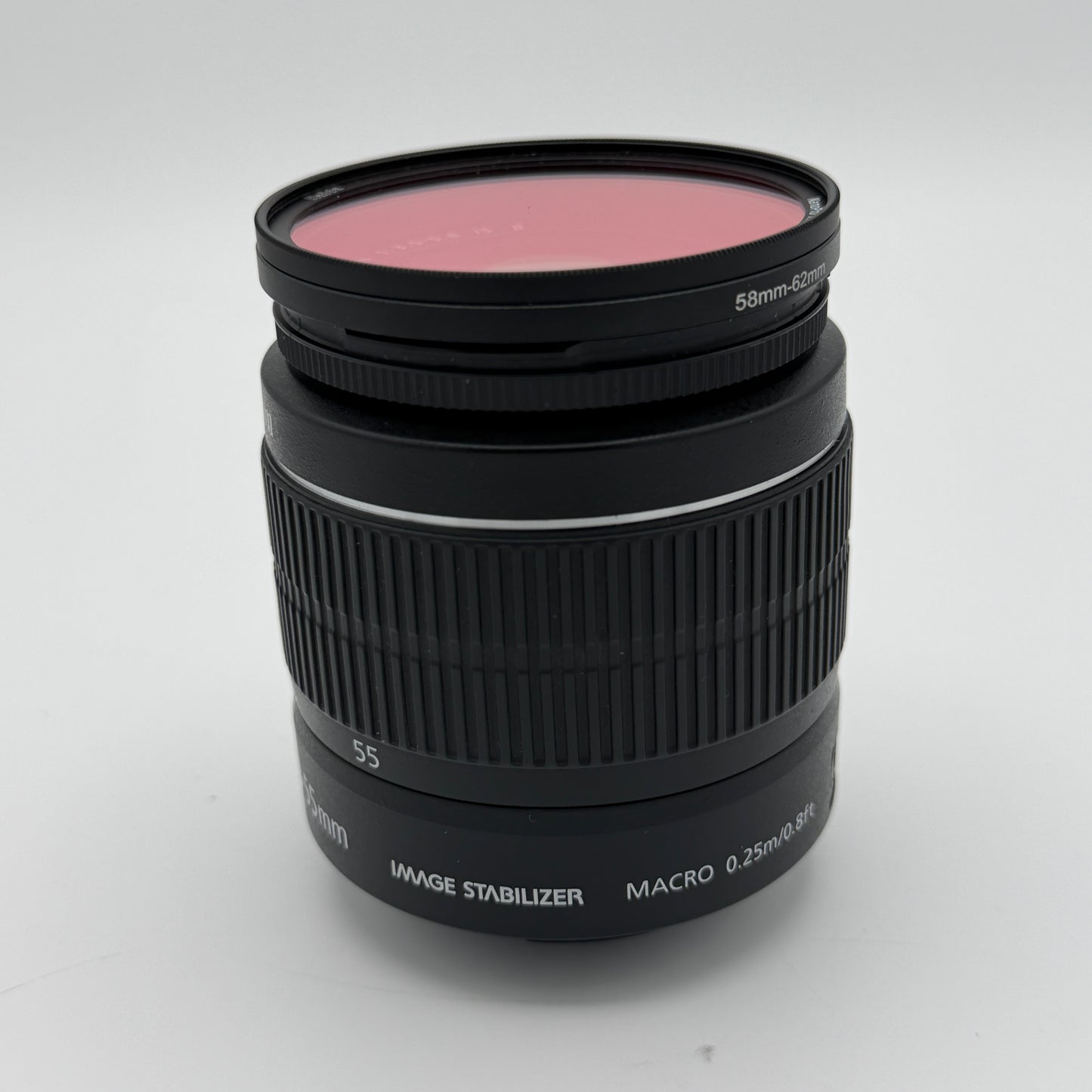 Canon EF-S 18-55mm f3.5-5.6 II Standard Zoom Lens Black Used A w/ Filter