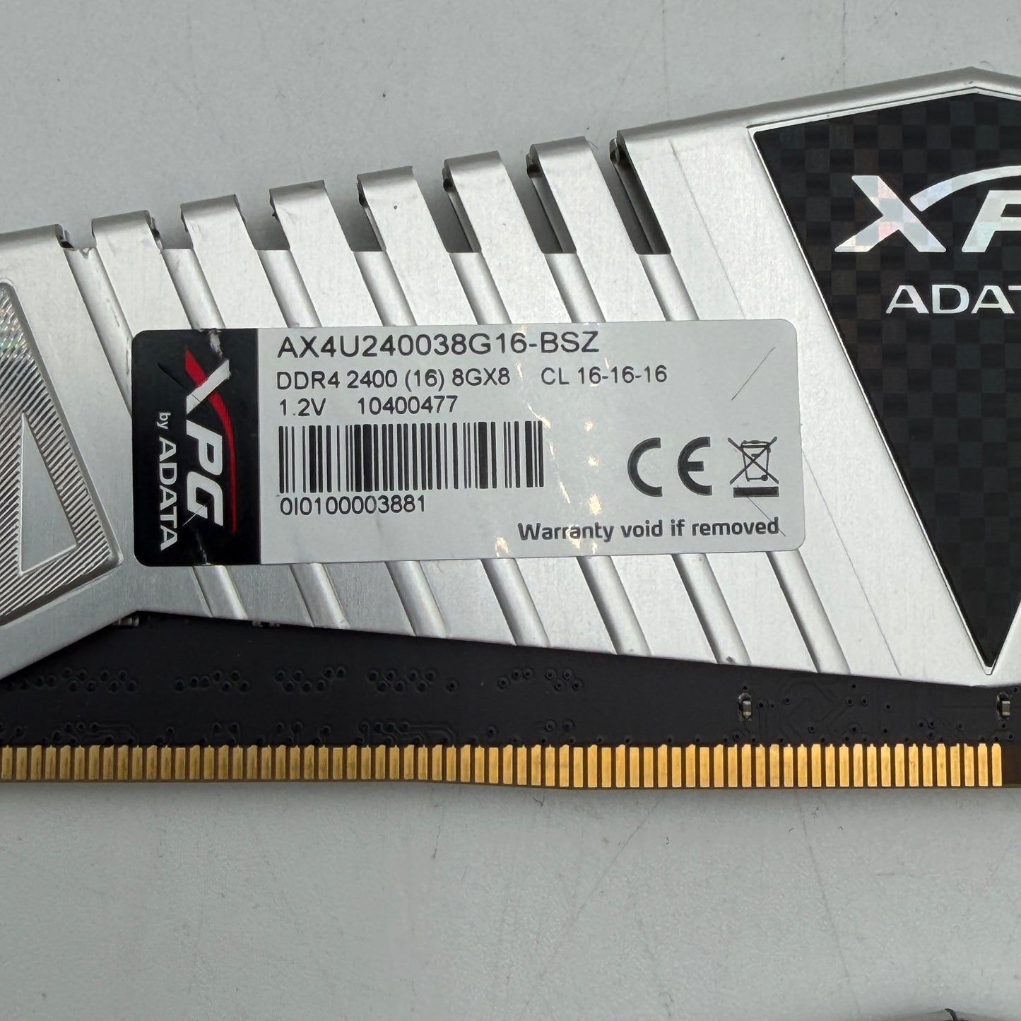 XPG ADATA DDR4 2400MHz 16GB (2x8) RAM AX4U240038G16 - Silver - Used
