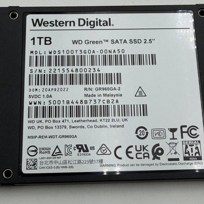 Western Digital WD Green SATA 1TB 2.5" SSD - Black