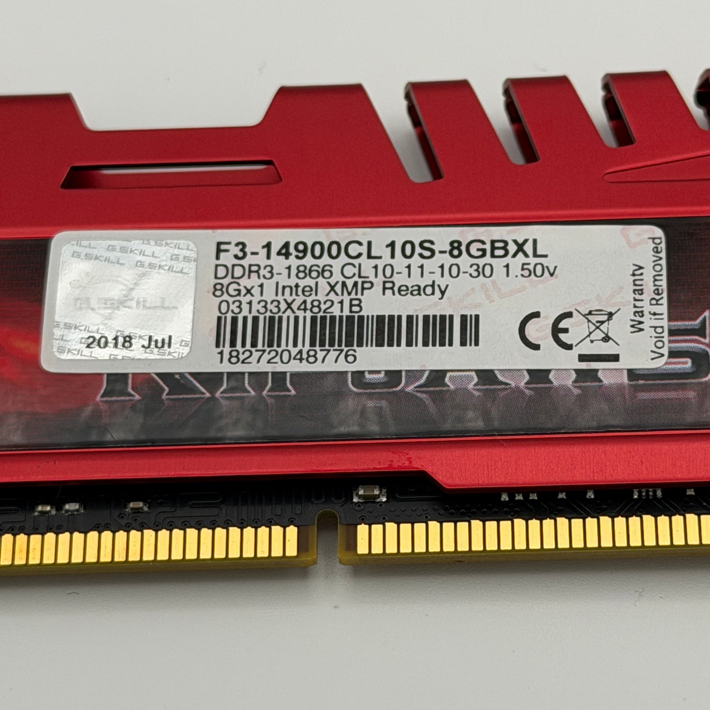 G.SKILL 8GB 1866 Used RAM - Red