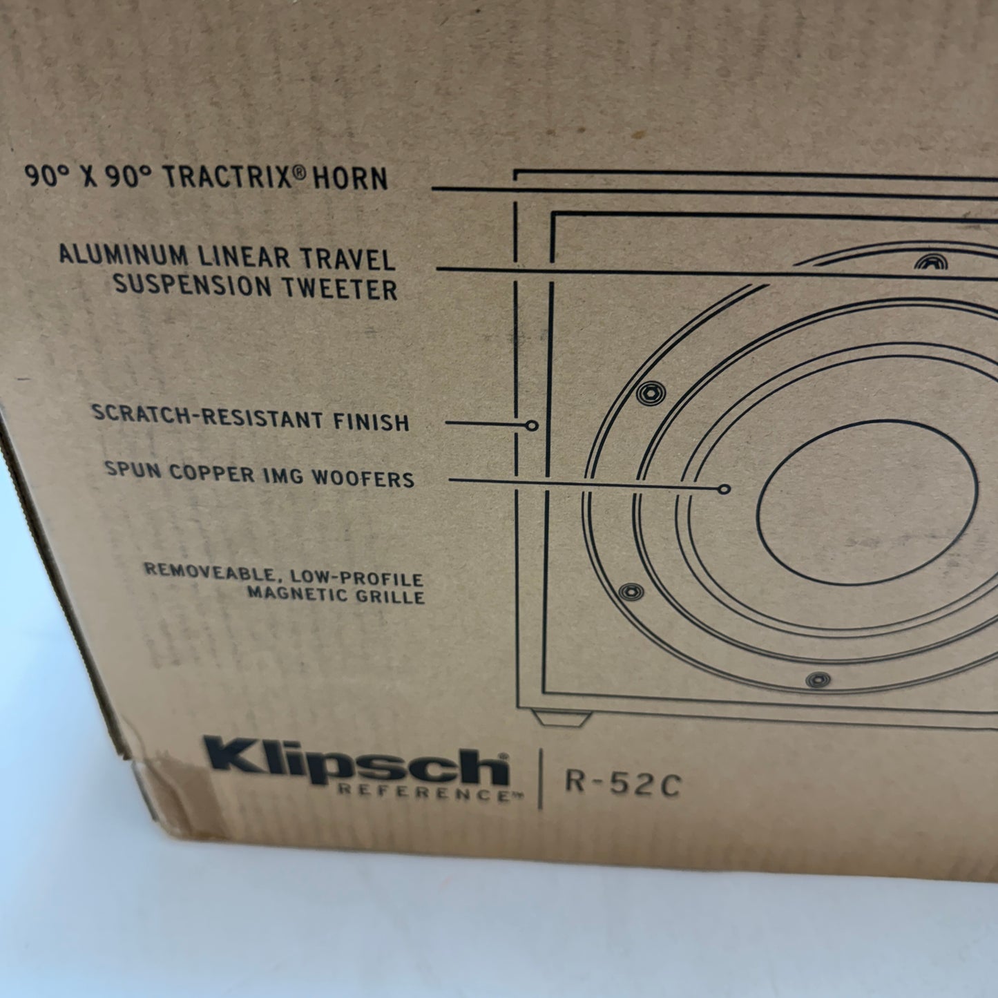 Klipsch Reference R-52C Two-Way Center Channel Speaker Black New In Box