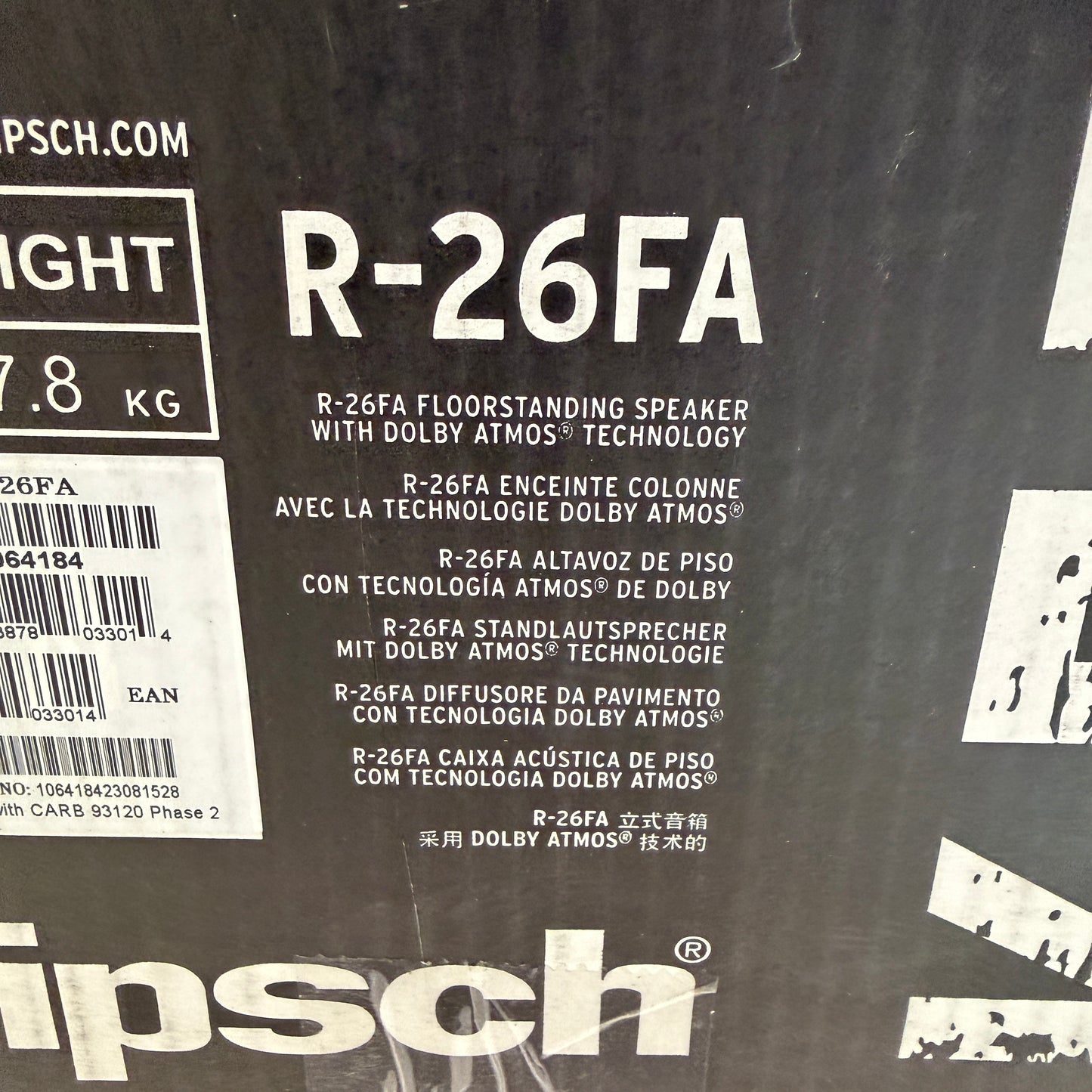 Klipsch R-26FA Floor Standing Speakers (Pair) Black New In Box R-26FA Floor Standing Speakers (Pair) Black New In Box