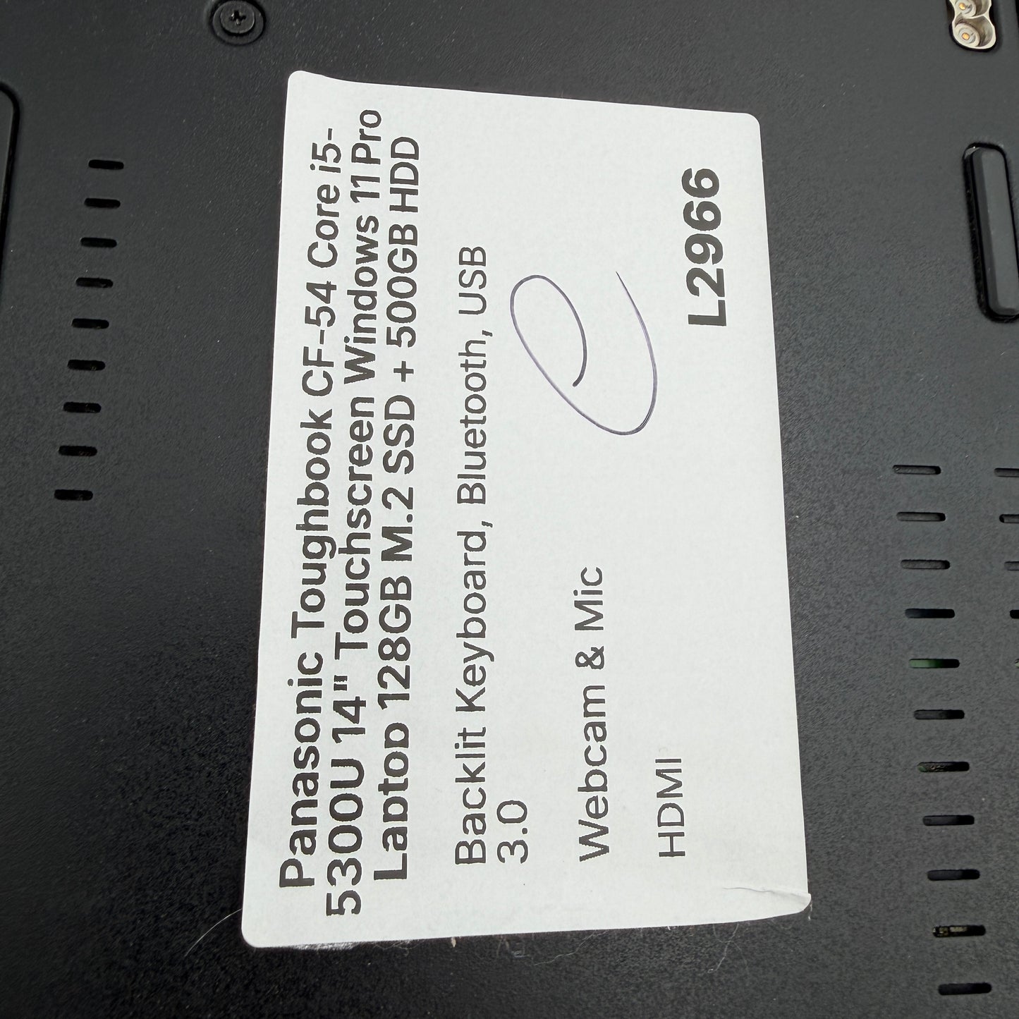 Panasonic Toughbook CF-54 15 Inch i5 5300U 16GB 512GB Black Laptop