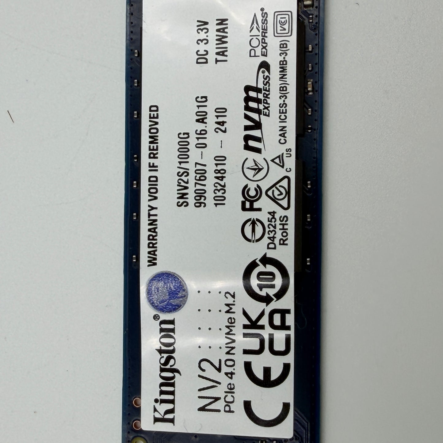 Kingston NV2 1TB M.2 NVMe Gen 4.0 x4 SSD SNV2S/1000G