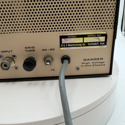Vintage D&A Manufacturing Co. Raider Ham Radio Amplifier Untested