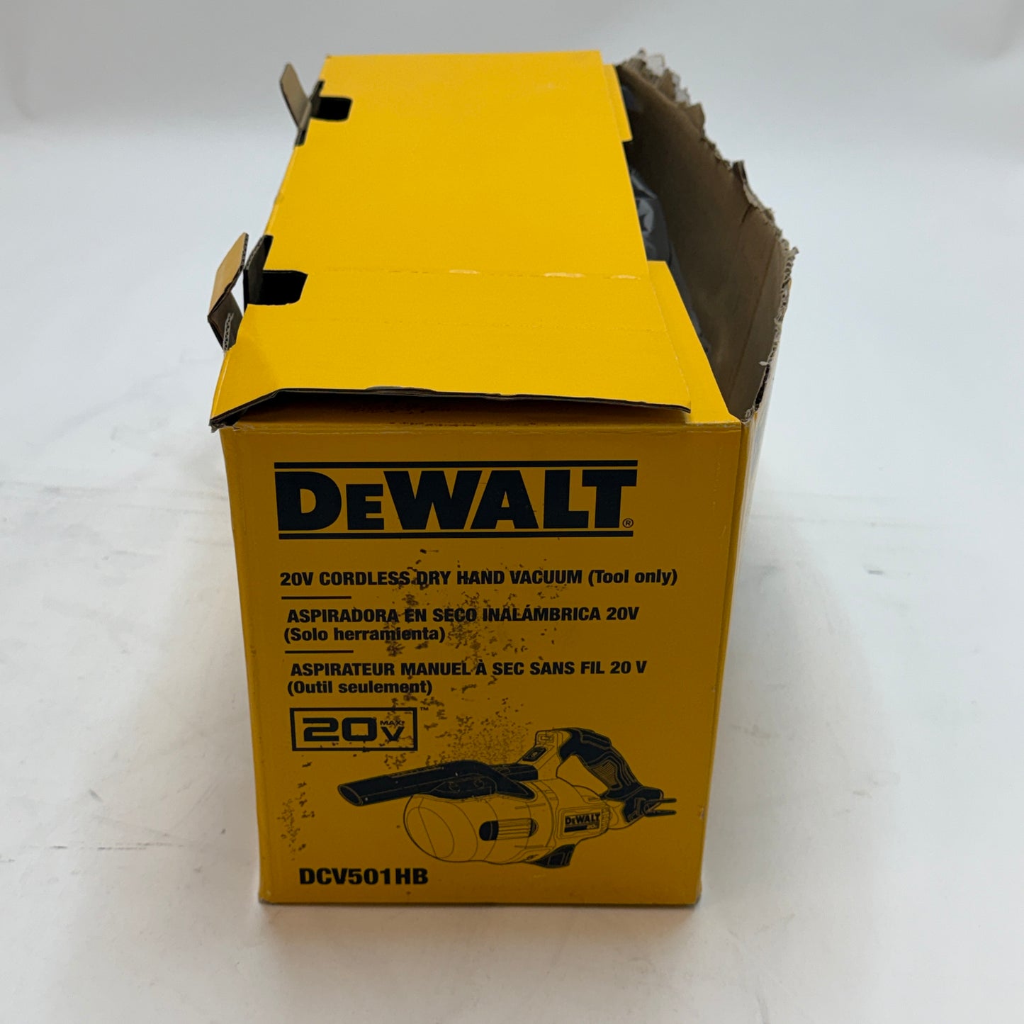 DeWalt 20V Cordless Dry Hand Vacuum DCV501HB Black New Open Box