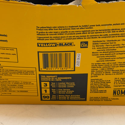 DeWalt 20V Cordless Dry Hand Vacuum DCV501HB Black New Open Box