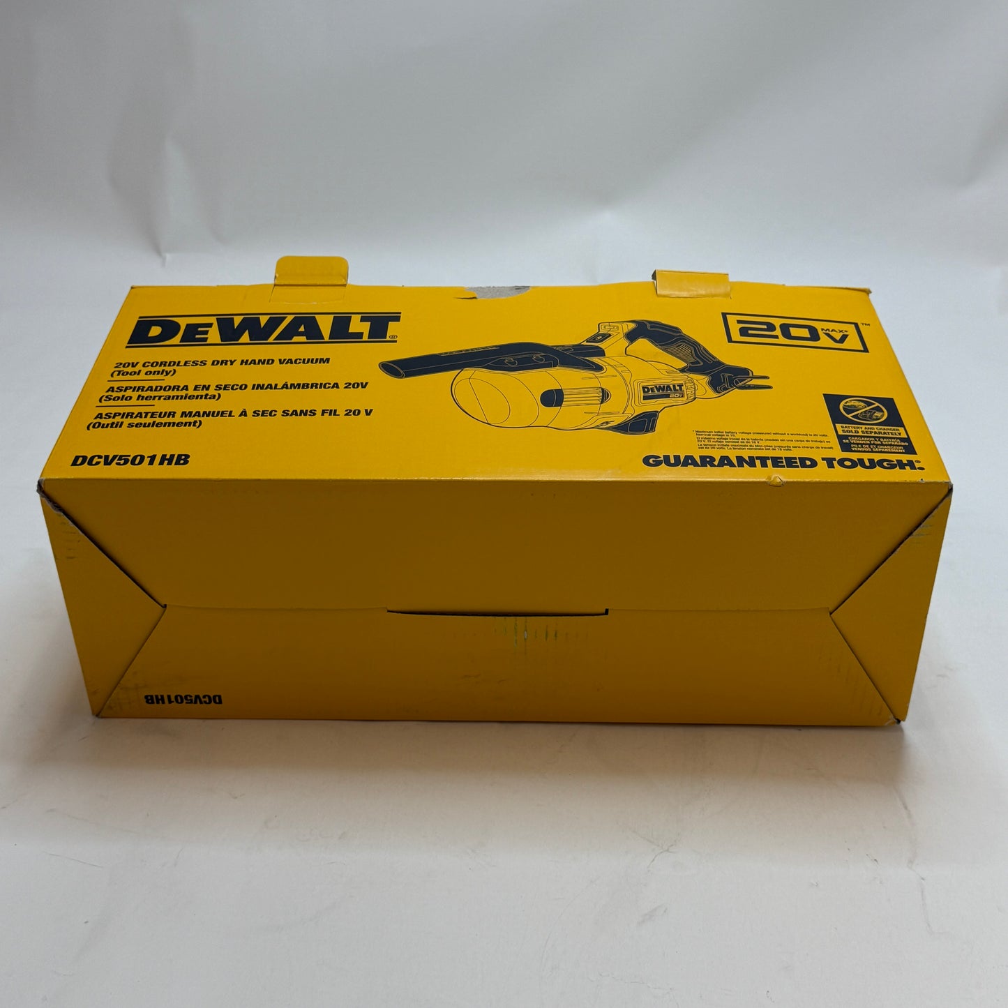 DeWalt 20V Cordless Dry Hand Vacuum DCV501HB Black New Open Box