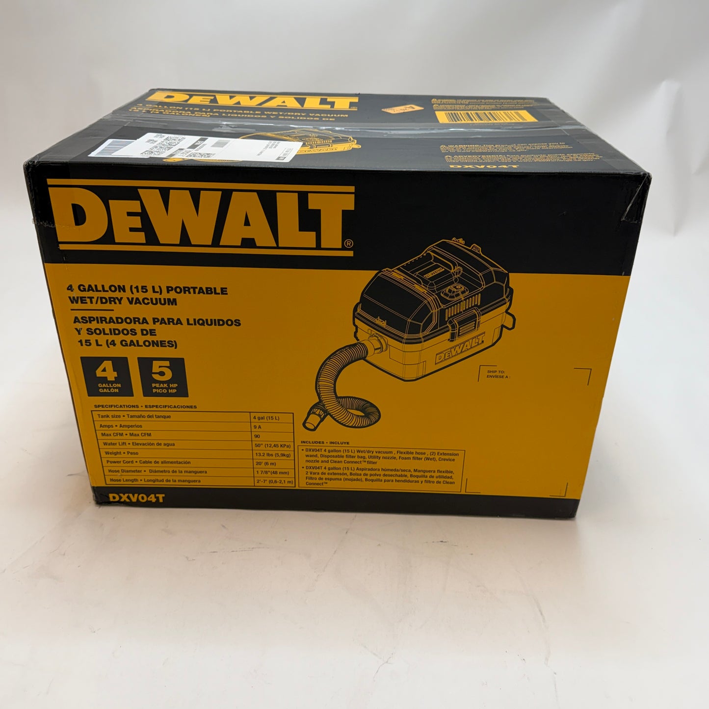 DeWalt 4 Gallon Portable Wet/Dry Vacuum Black New In Box